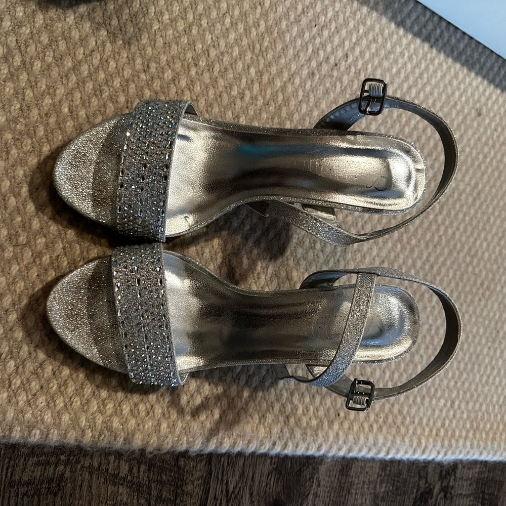 Silver Glitter Heels